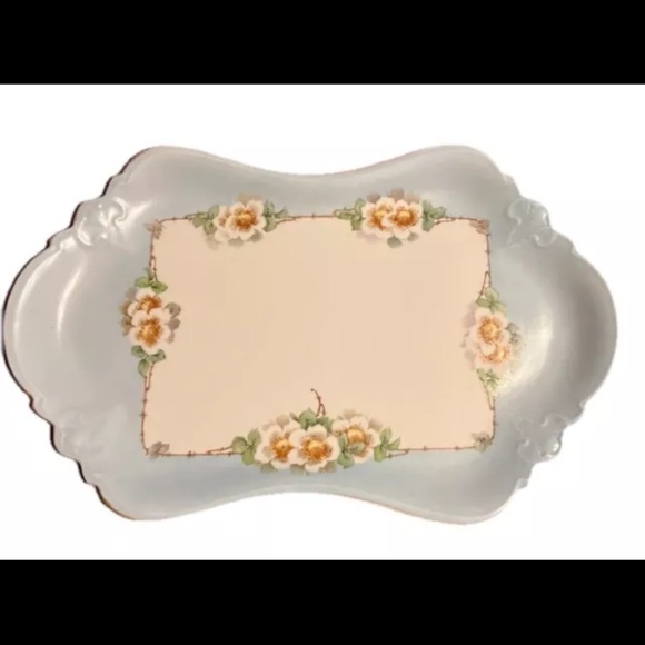 Antique Handpainted Austrian Dresser Tray, Serving Tray Signed by Artist - Picture 2 of 9